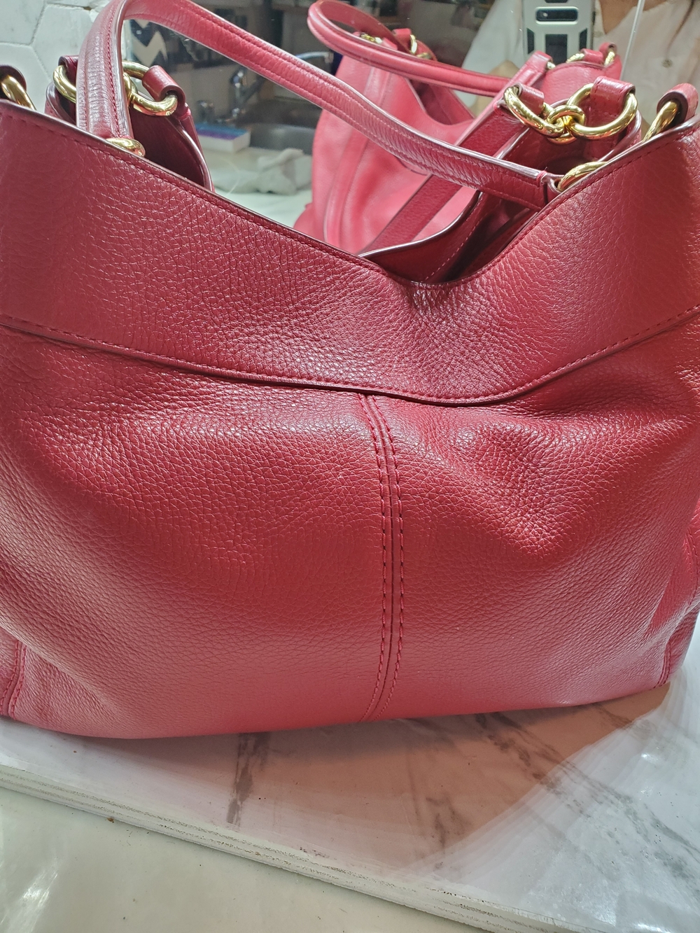Coach Lexy Hot Pink Pebbled Leather Shoulder Tote REDUCED.. - Picture 3 of 16